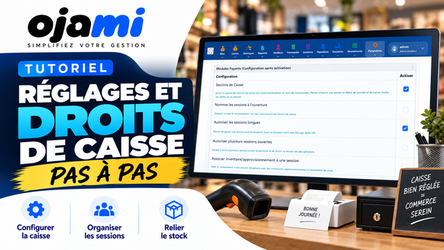 Réglages et droits de caisse | Tutoriel Ojami