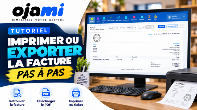 Imprimer ou exporter la facture | Tutoriel Ojami