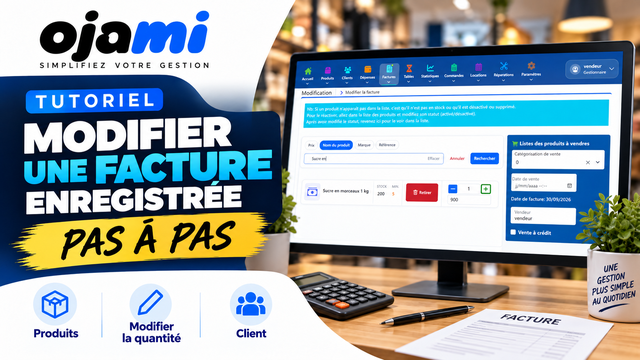 Factures — Modifier une facture enregistrée | Tutoriel Ojami