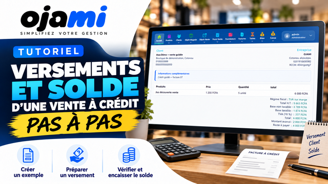 Versements et solde d’une vente à crédit | Tutoriel Ojami