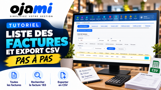 Liste des factures et export CSV | Tutoriel Ojami