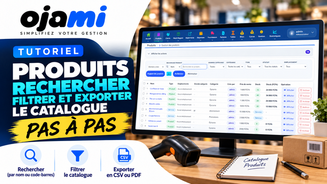 Produits — Rechercher filtrer et exporter le catalogue | Tutoriel Ojami
