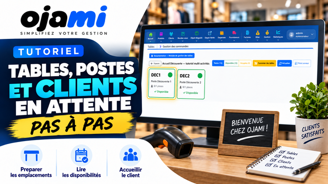 Tables, postes et clients en attente | Tutoriel Ojami