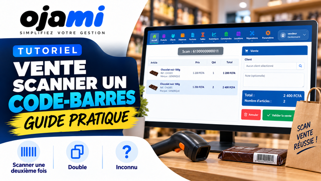 Vente — Scanner un code-barres | Tutoriel Ojami